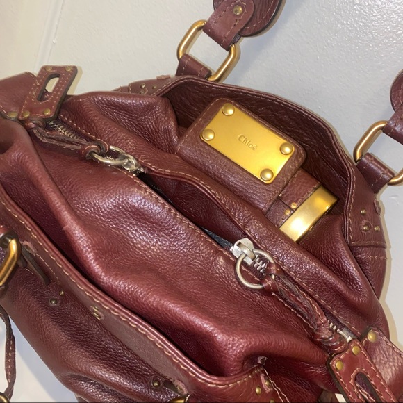 🛑SOLD🛑 Chloe Paddington Leather Shoulder Bag in Burgundy - Picture 9 of 12